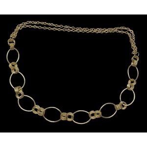 Gold Ring Decorative Chain Link Necklace